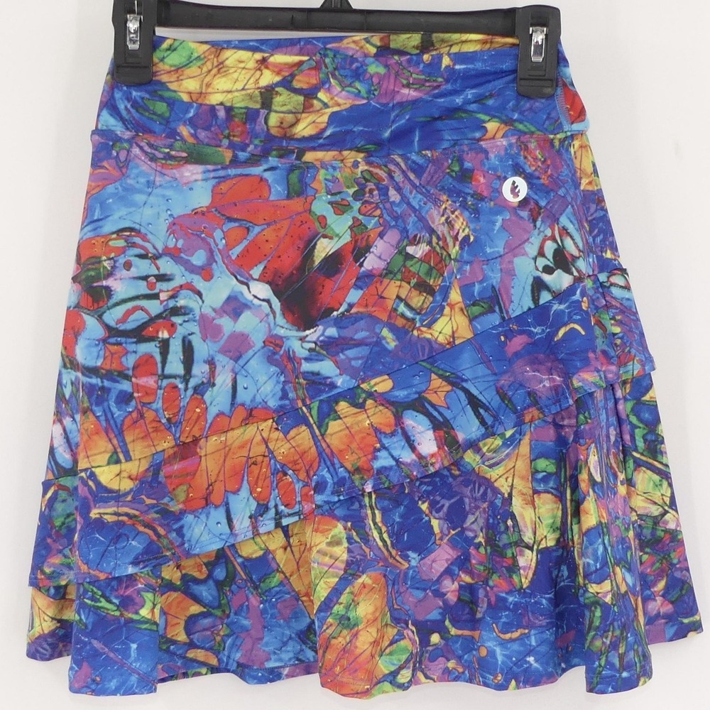 Dona Jo Skort Women's S Multicolor Polyester Athletic Running Tennis Golf Skirt‎